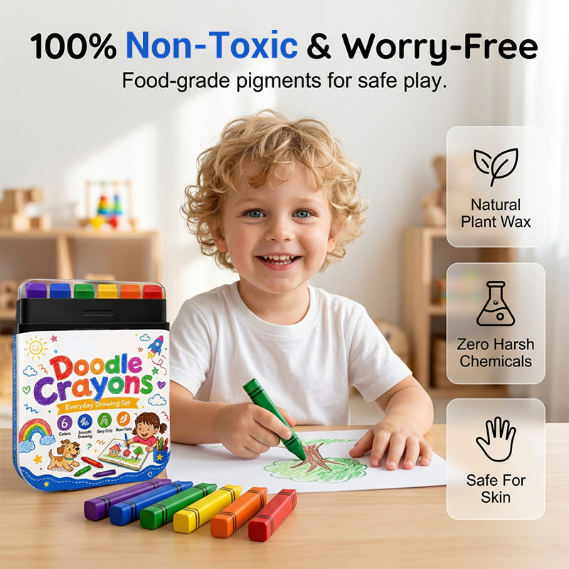 🖍️🧽👶Lápices de cera borrables para niños – 6 colores – seguros para los más pequeños