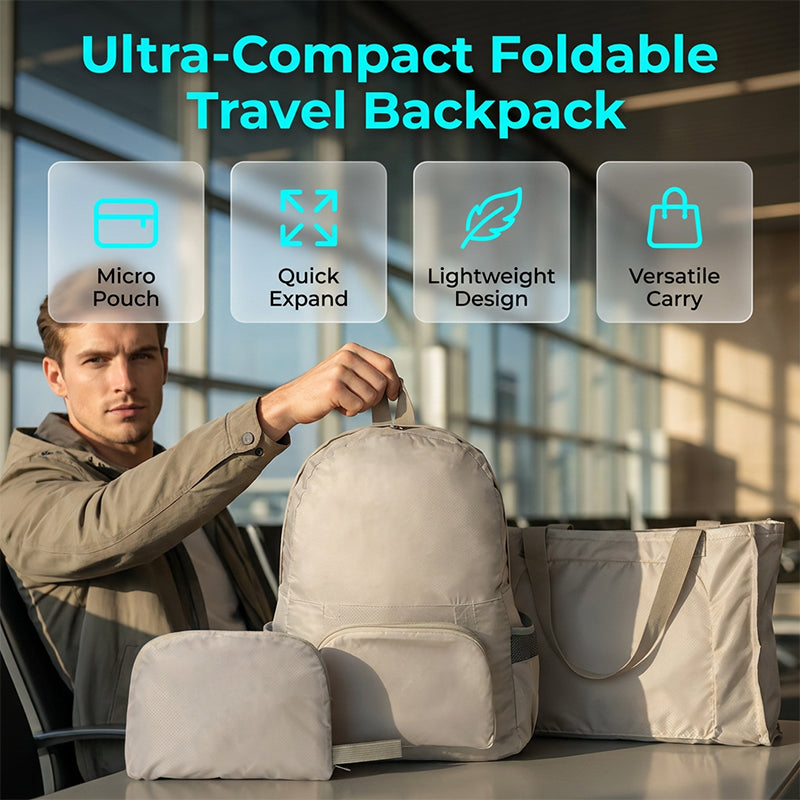 💧 Mochila de Viaje Ligera, Impermeable, Plegable y Multiusos 🎒