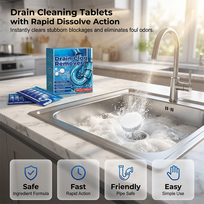💥 Tabletas Desatascadoras de Cañerías Potentes – Desatasca Desagües y Tubos Sin Esfuerzo! 🛁 Rápido y Eficaz – Ideal para Cocina y Baño. 🧼 Seguro para Cañerías