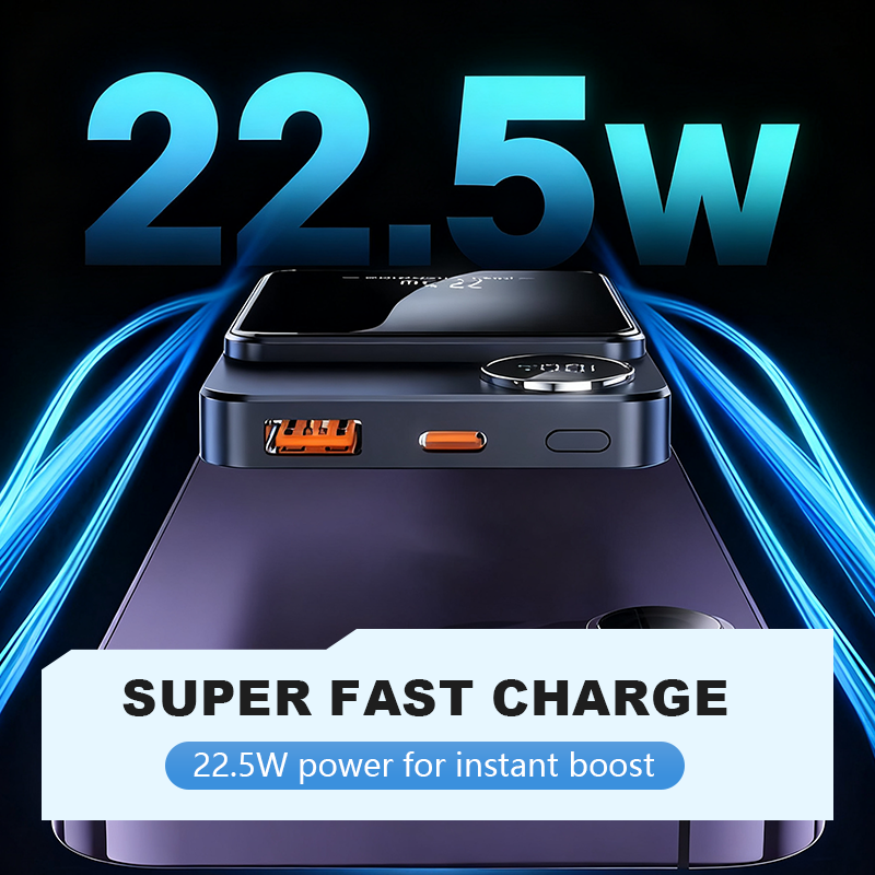 🔋✨Cargador Magnético Profesional para Viajeros y Profesionales 🧲 | Cable 22,5W e Inalámbrico 15W | 10.000 mAh | Envío Rápido💥