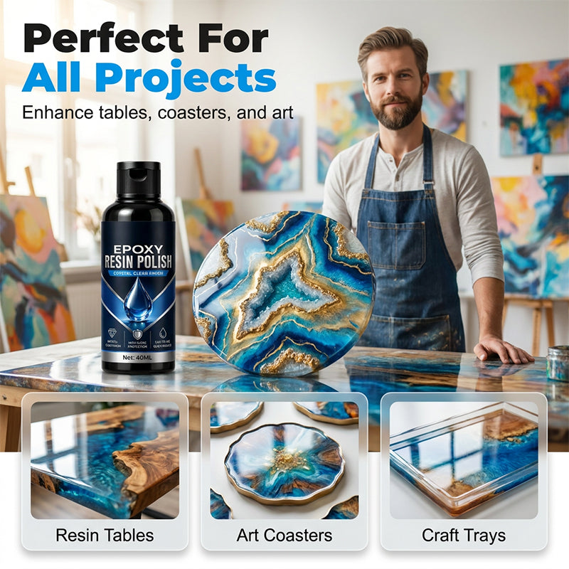 🥳GRAN OFERTA 2026🥳💞¡Más de 50 MIL unidades vendidas!✨🎨 50% DE DESCUENTO! Pulidor de resina epoxi alto brillo – Restaura transparencia cristalina, elimina micro rayas. Fácil de aplicar con un paño, brillo profesional! 💎🛠️