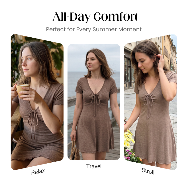 👗🔥 ¡50% DE DESCUENTO! Vestido mini ajustado para mujer con escote en V – Moldea la figura, elegante e ideal para fiestas, citas y eventos nocturnos ✨