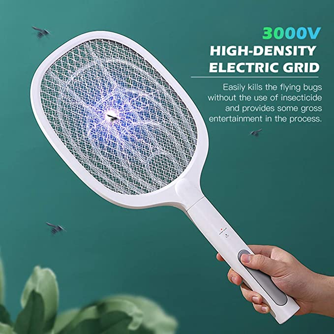 Matamosquitos eléctrico 2 en 1 🦟 | ⚡ Alto voltaje 3000V | 🧴 Soporte manos libres | 🏠 Cocina, terraza y camping