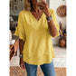 💖¡ÚLTIMO DÍA DE OFERTA !!💖 Camiseta boho de cuello en V para mujer con bordes desgastados 🌿 – Corte holgado, top veraniego transpirable de algodón suave 👚