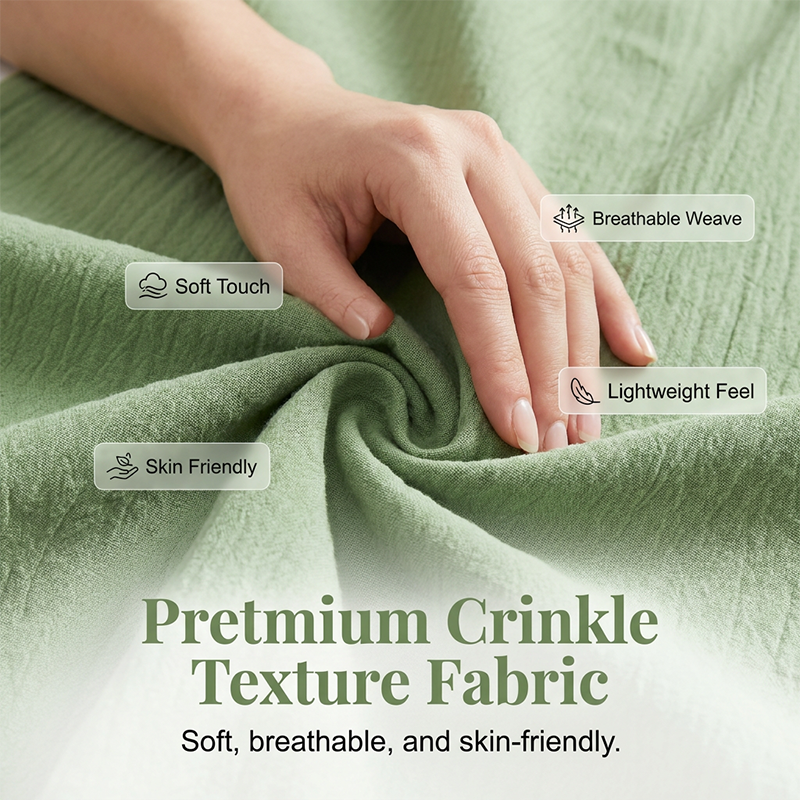 👖 ¡50% DE DESCUENTO AHORA!🌿 Pantalones casuales unisólidos para mujer, corte holgado – tiro alto, pierna ancha y textura arrugada – Pantalones cómodos para descanso ✨