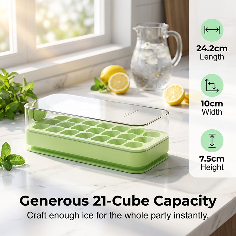 🌞¡Dale un toque primaveral con un 50 % de descuento!🧊Molde para cubitos de hielo a prueba de fugas con tapa: molde de silicona apto para uso alimentario con un sencillo sistema de apertura a presión