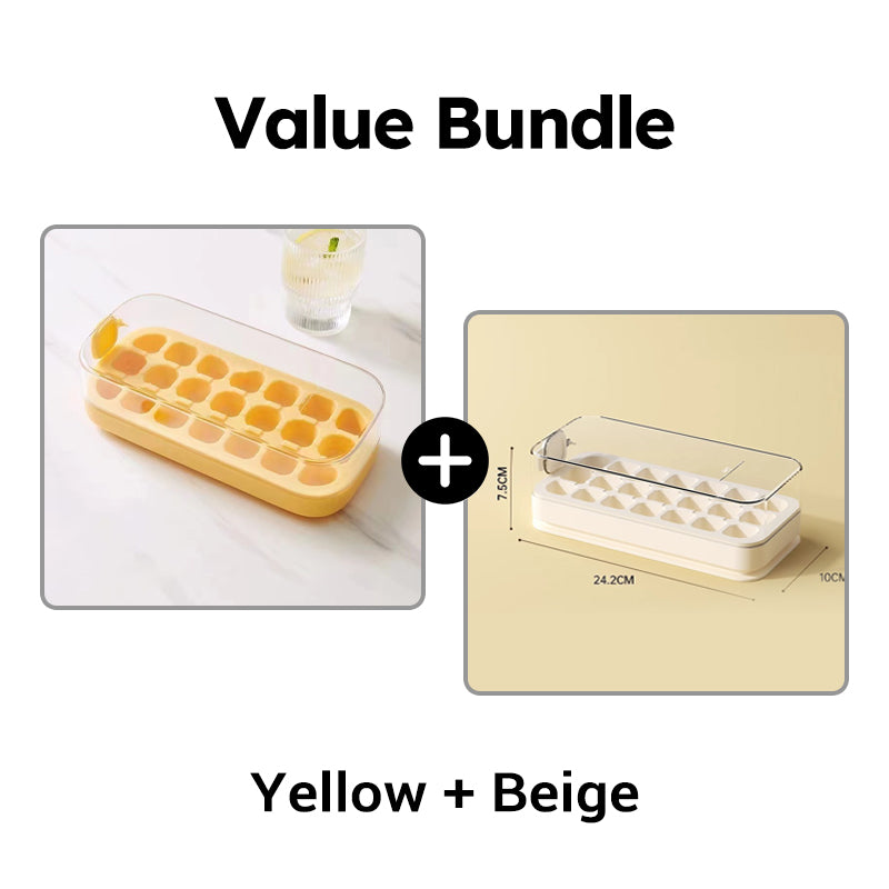🌞¡Dale un toque primaveral con un 50 % de descuento!🧊Molde para cubitos de hielo a prueba de fugas con tapa: molde de silicona apto para uso alimentario con un sencillo sistema de apertura a presión