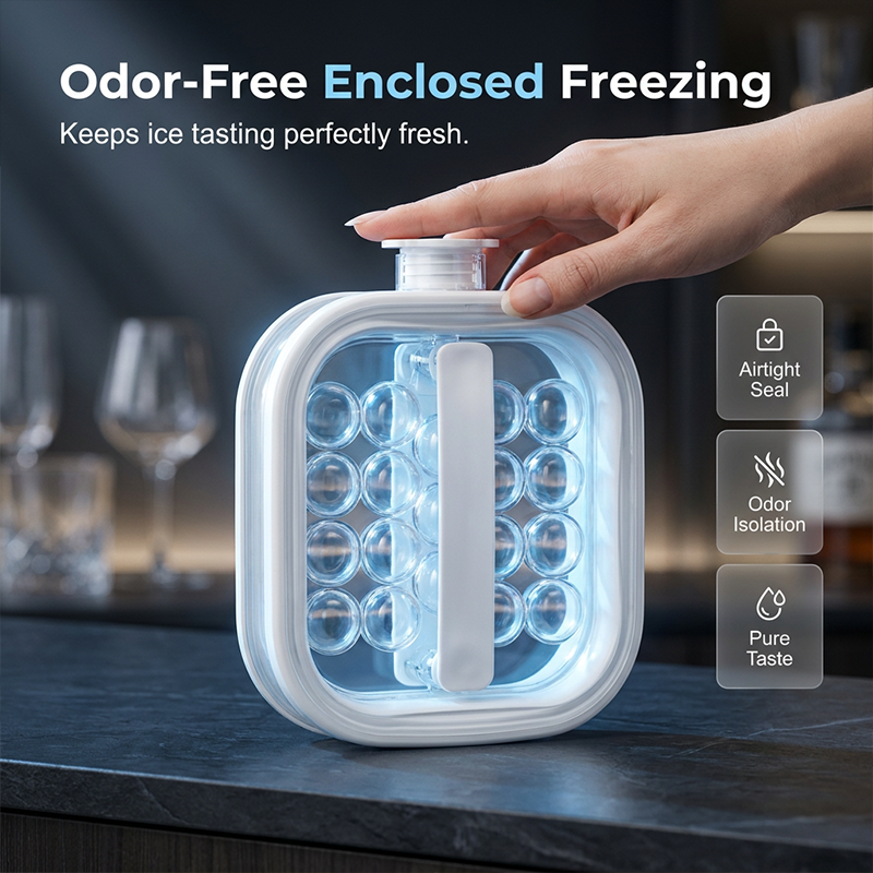 🧊 Fabricador de bolas de hielo portátil de silicona en formato jarra