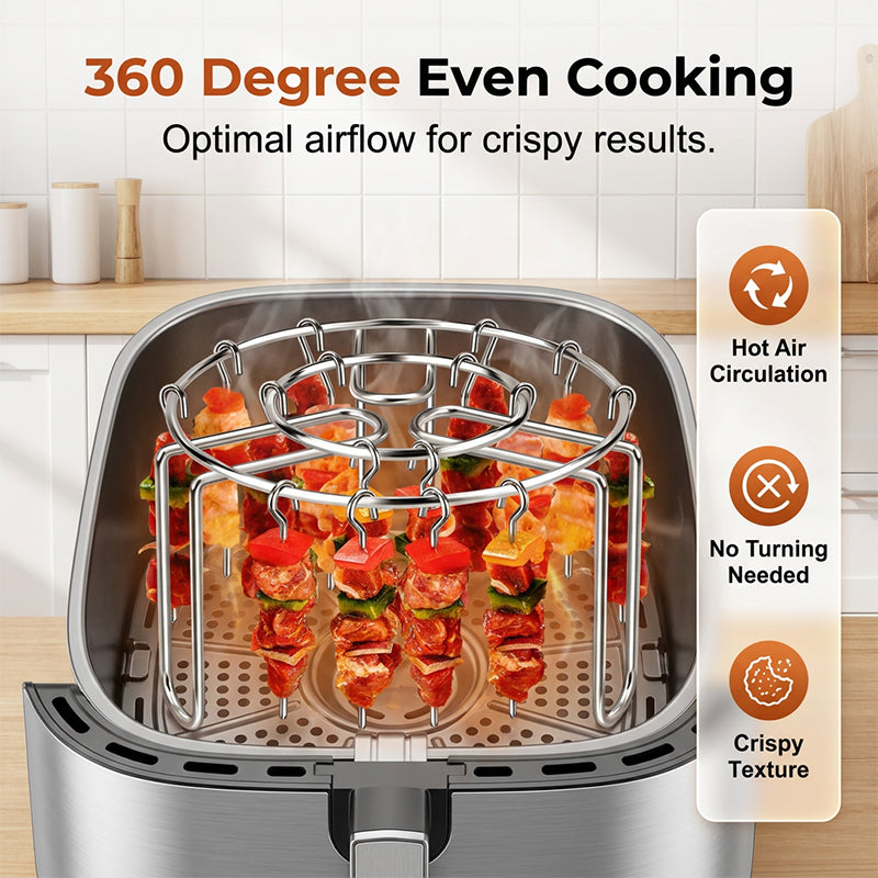 ✨Soporte de brochetas de acero inoxidable para freidora de aire🍢