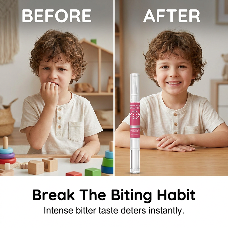 💅 Lápiz anti-morders uñas para niños y adultos 😖 Elimina el hábito de morderse las uñas y chupar pulgares, fórmula suave de plantas con sabor amargo potente, aplicador de pincel preciso, seguro para todas las edades