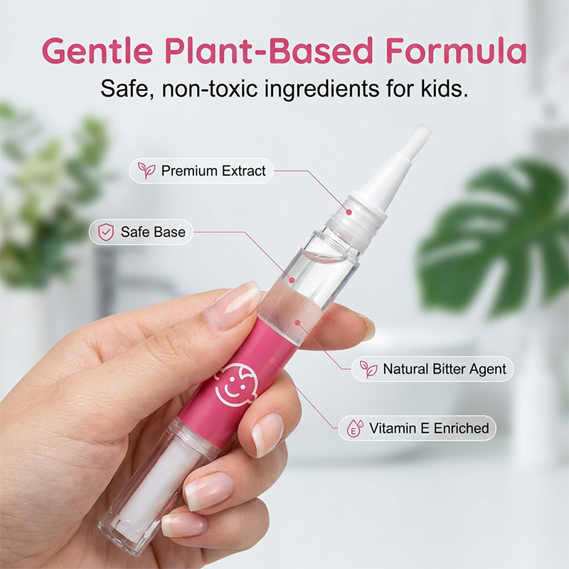 💅 Lápiz anti-morders uñas para niños y adultos 😖 Elimina el hábito de morderse las uñas y chupar pulgares, fórmula suave de plantas con sabor amargo potente, aplicador de pincel preciso, seguro para todas las edades