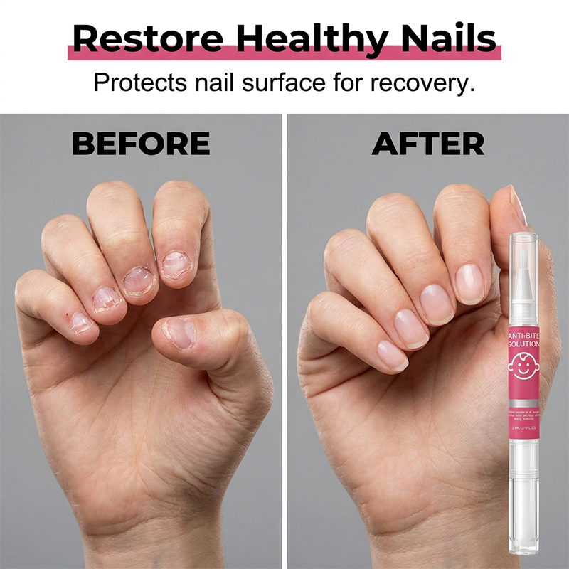 💅 Lápiz anti-morders uñas para niños y adultos 😖 Elimina el hábito de morderse las uñas y chupar pulgares, fórmula suave de plantas con sabor amargo potente, aplicador de pincel preciso, seguro para todas las edades