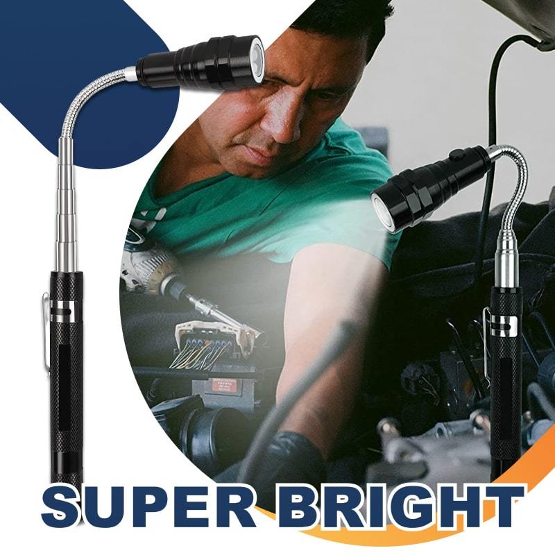 🔦 Linterna Magnética Telescópica Multifunción | 50% DESCUENTO 🔥 Cuello Flexible 360°, Aleación Resistente, Herramienta para Reparaciones y Regalo Ideal