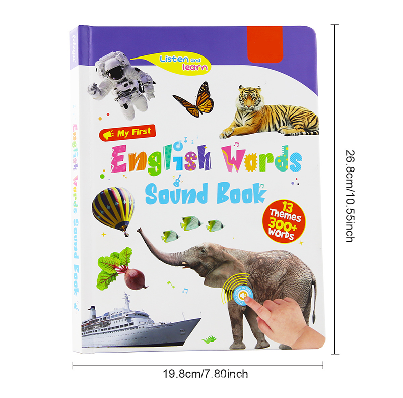Juguete educativo interactivo en español para niños de 1 a 6 años. Libro de sonidos bilingüe para el aprendizaje temprano. Juguete interactivo con más de 300 palabras y 13 temas, una excelente opción de regalo para niños pequeños.