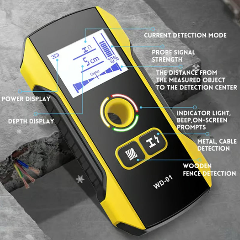 🛠️ ¡50% DE DESCUENTO POR TIEMPO LIMITADO! ✨ Detector de Metales y Escáner de Vigas 6 en 1 – Pantalla LCD, Calibración Automática, Recargable 🔋