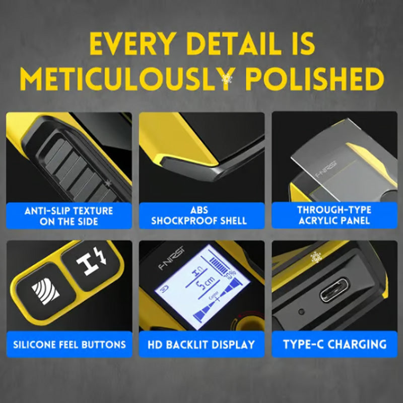 🛠️ ¡50% DE DESCUENTO POR TIEMPO LIMITADO! ✨ Detector de Metales y Escáner de Vigas 6 en 1 – Pantalla LCD, Calibración Automática, Recargable 🔋