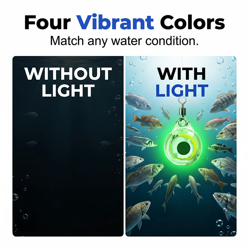 🐟 Luz LED Subacuática para Pesca Nocturna Ultrabrillante | Soluciona el problema de no atraer peces en aguas profundas, 4 colores impermeable compacta de larga duración