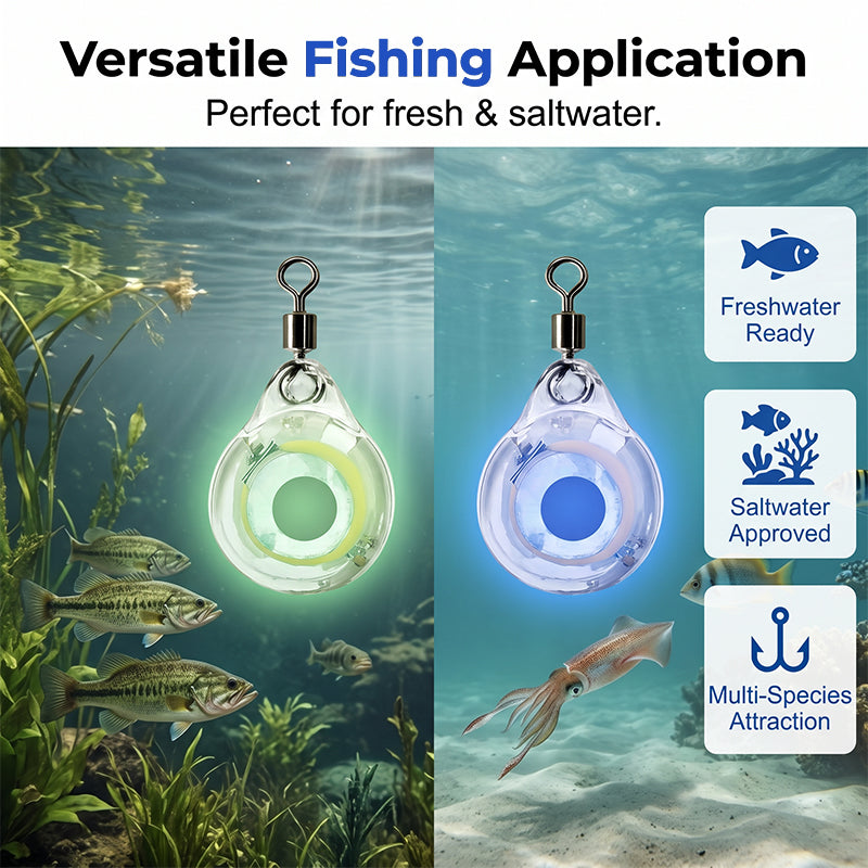 🐟 Luz LED Subacuática para Pesca Nocturna Ultrabrillante | Soluciona el problema de no atraer peces en aguas profundas, 4 colores impermeable compacta de larga duración