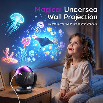 🌌 Proyector de Luz Nocturna Oceano Estrellado con Música para Dormitorios Infantiles