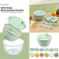🥬 Cortadora y Centrifugadora de Verduras 8 en 1 | Descuento 50% OFF 🛒 Material Alimenticio Sin BPA, Cuchillas Intercambiables para Rallar, Cortar y Exprimir Cítricos