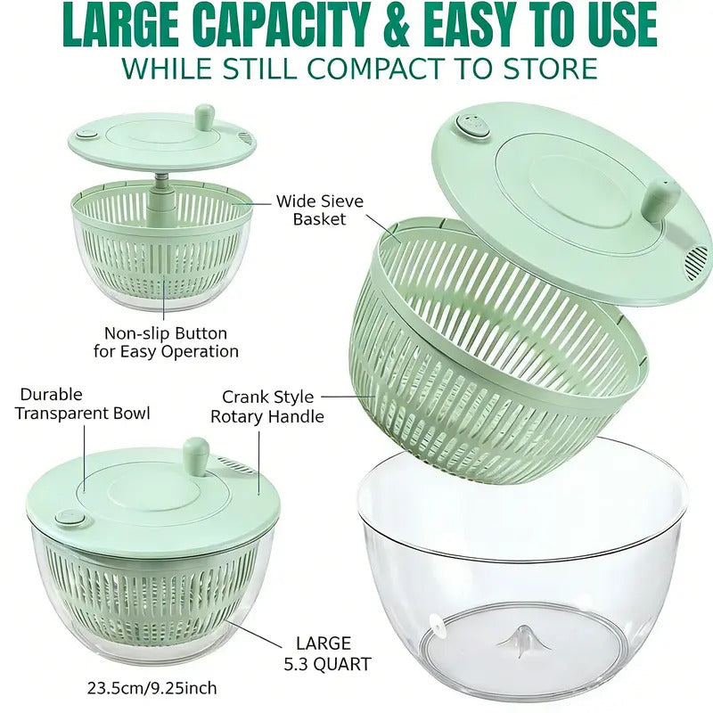 🥬 Cortadora y Centrifugadora de Verduras 8 en 1 | Descuento 50% OFF 🛒 Material Alimenticio Sin BPA, Cuchillas Intercambiables para Rallar, Cortar y Exprimir Cítricos