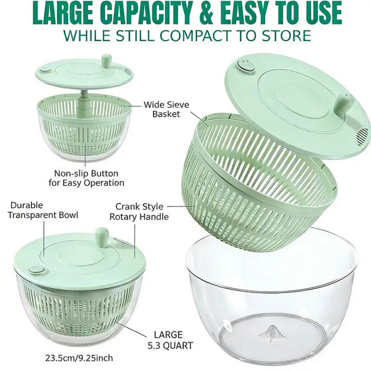 🥬 Cortadora y Centrifugadora de Verduras 8 en 1 | Descuento 50% OFF 🛒 Material Alimenticio Sin BPA, Cuchillas Intercambiables para Rallar, Cortar y Exprimir Cítricos