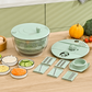 🥬 Cortadora y Centrifugadora de Verduras 8 en 1 | Descuento 50% OFF 🛒 Material Alimenticio Sin BPA, Cuchillas Intercambiables para Rallar, Cortar y Exprimir Cítricos