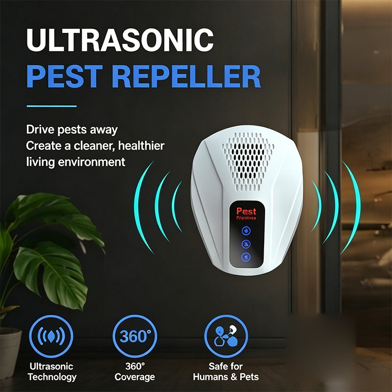 🔇 Repelente Ultrasónico de Roedores 360° Silencioso | Doble Frecuencia Antiadaptación, Plástico ABS Ignífugo, Seguro para Mascotas y Bebés
