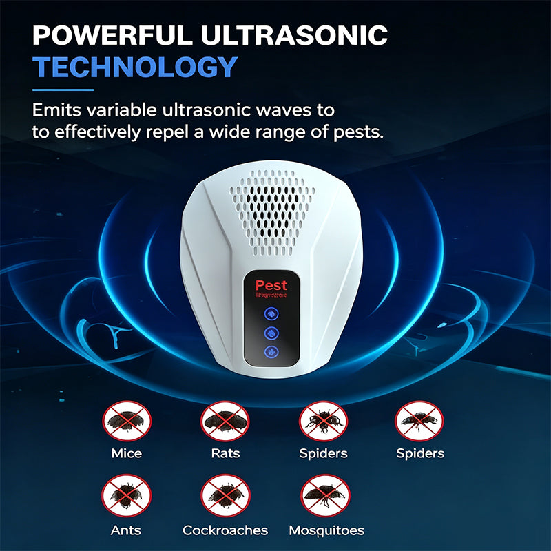 🔇 Repelente Ultrasónico de Roedores 360° Silencioso | Doble Frecuencia Antiadaptación, Plástico ABS Ignífugo, Seguro para Mascotas y Bebés