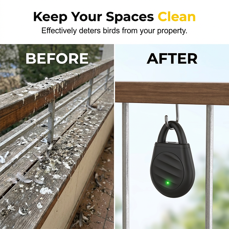 🐦Compra más, ahorra más🎁 ¡Olvídate de los problemas causados por aves, animales y langostas! Llavero repelente ultrasónico portátil para aves