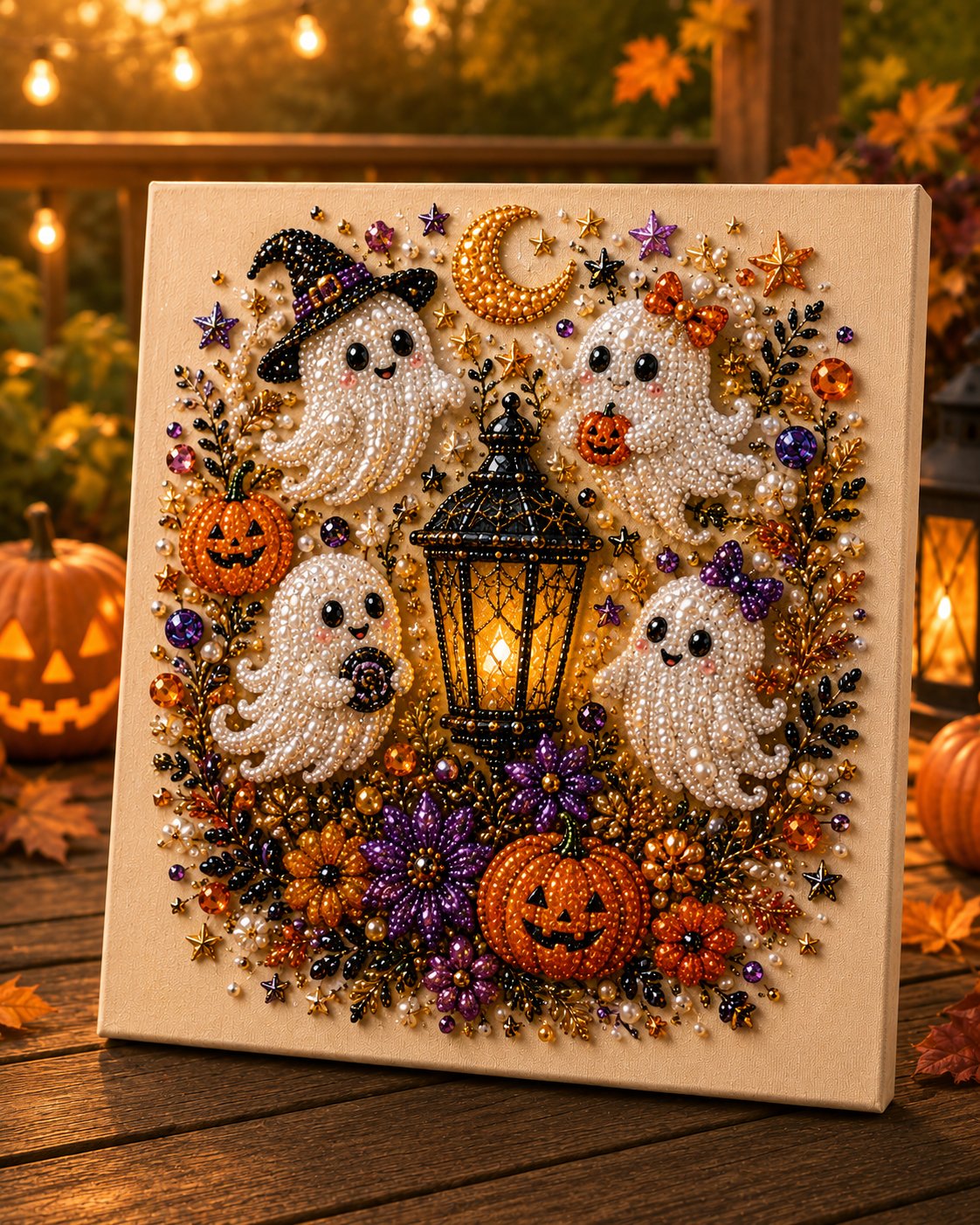 🔥 ¡ÚLTIMO DÍA, 50% DE DESCUENTO! 👻✨ Kit DIY de arte con perlas de Halloween: crea figuras adorables y espeluznantes con pequeñas perlas