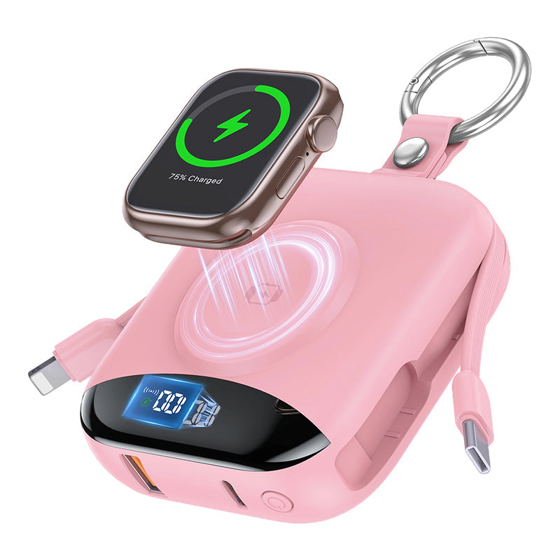 🔋 Power Bank Portátil Magnético Carga Rápida 10000mAh, Carga 5 Dispositivos a la Vez con Cables Integrados