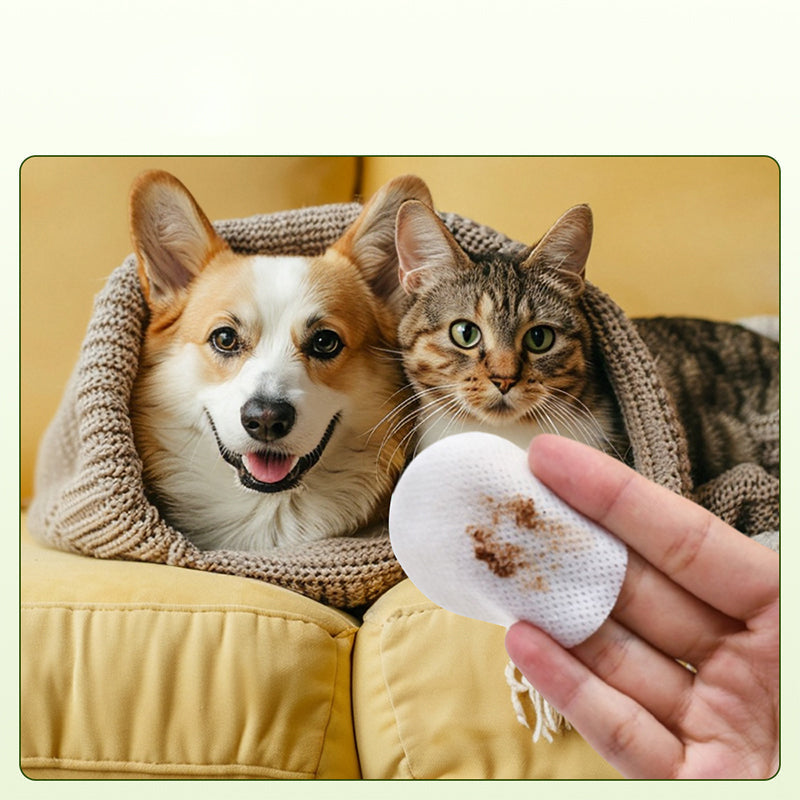 ✨ ¡Sorpresa, 50% de descuento! 🐈🐕 Mantener a tu mascota peluda limpia es fundamental. Toallitas limpiantes de origen vegetal natural para ojos y oídos de mascotas