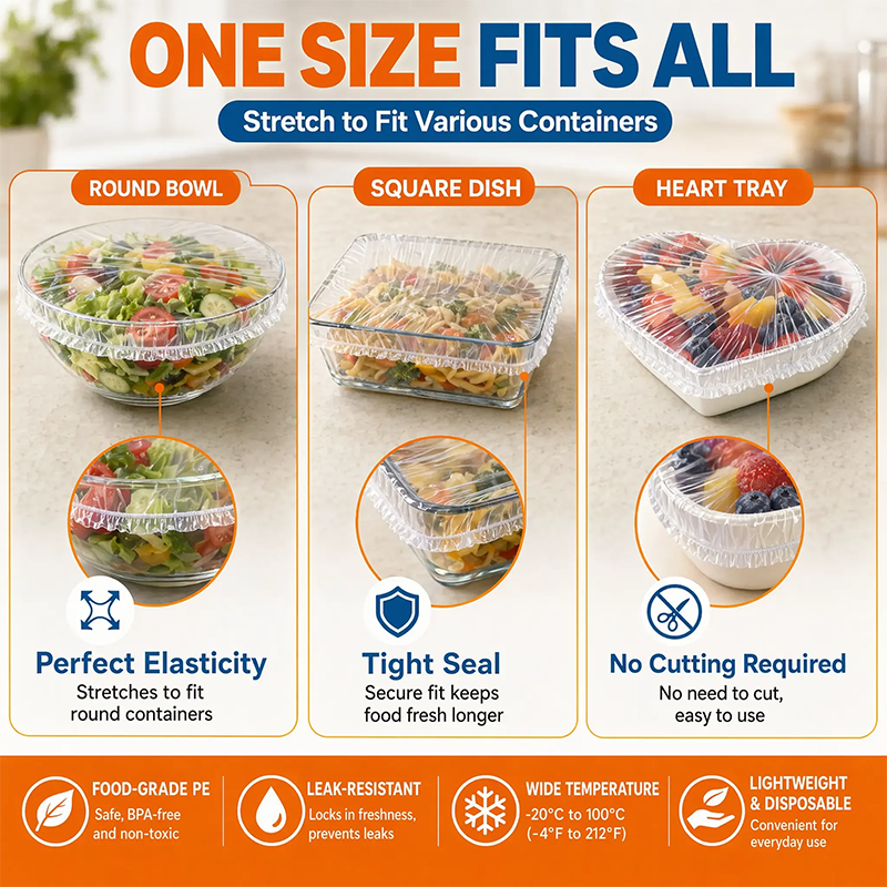 🔥 ¡Oferta por tiempo limitado, 50% de descuento! 🍽️ Tapas elásticas desechables para recipientes: conservan los alimentos frescos y protegidos de forma sencilla