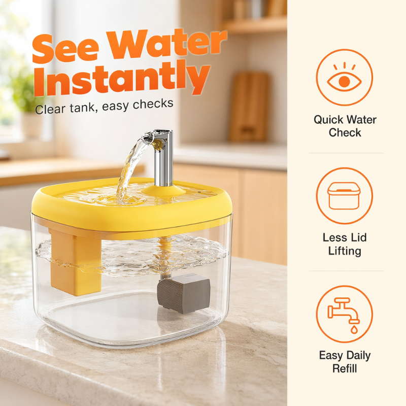 🐾 Dispensador de agua silencioso para mascotas con cuenco de PET apto para alimentos