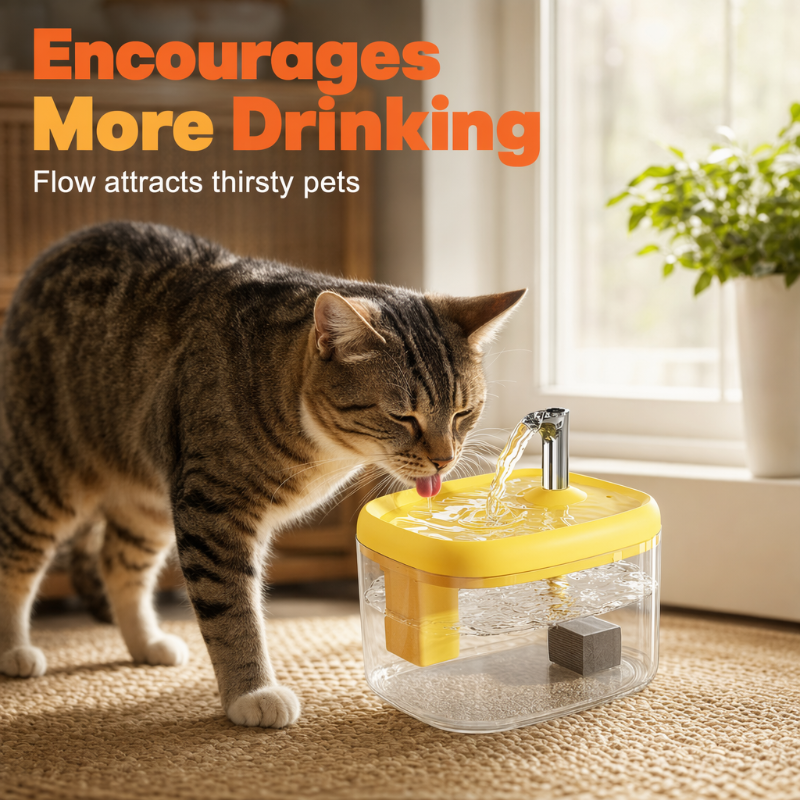 🐾 Dispensador de agua silencioso para mascotas con cuenco de PET apto para alimentos