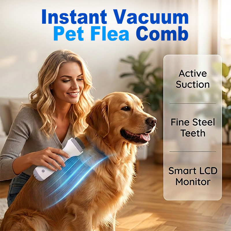 🐛 Peine Eléctrico Aspirador Contra Pulgas y Piojos para Mascotas | Sin Químicos, Extracción Inmediata de Parásitos, Aseo Seguro para Pelajes Sensibles 🐶🐱