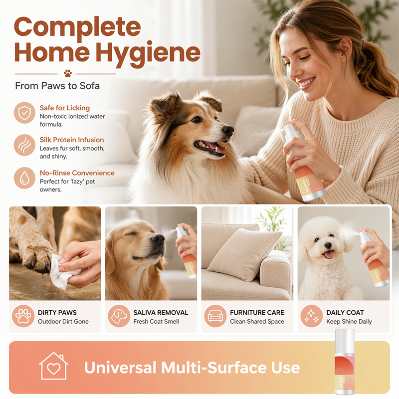 Spray Limpiador para Mascotas con Agua Ionizada Suave