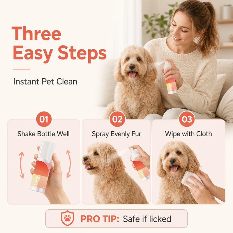 Spray Limpiador para Mascotas con Agua Ionizada Suave