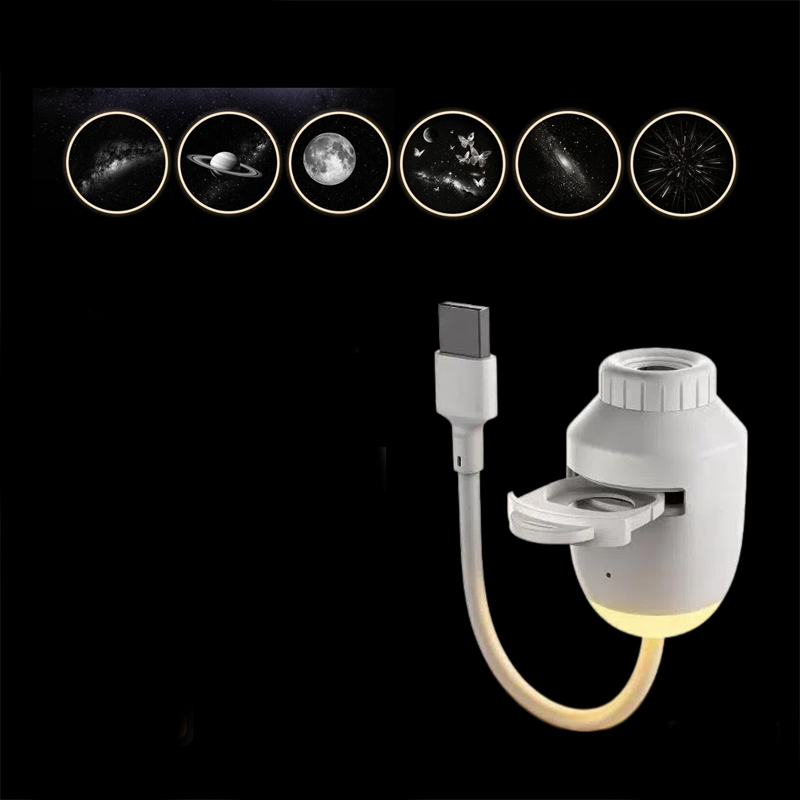 🌌 Proyector Galáctico USB Luz Nocturna | 3 Modulos Intercambiables, 3 Niveles de Brillo, Control Botón/Voz, Ambiente Espacial Inmersivo