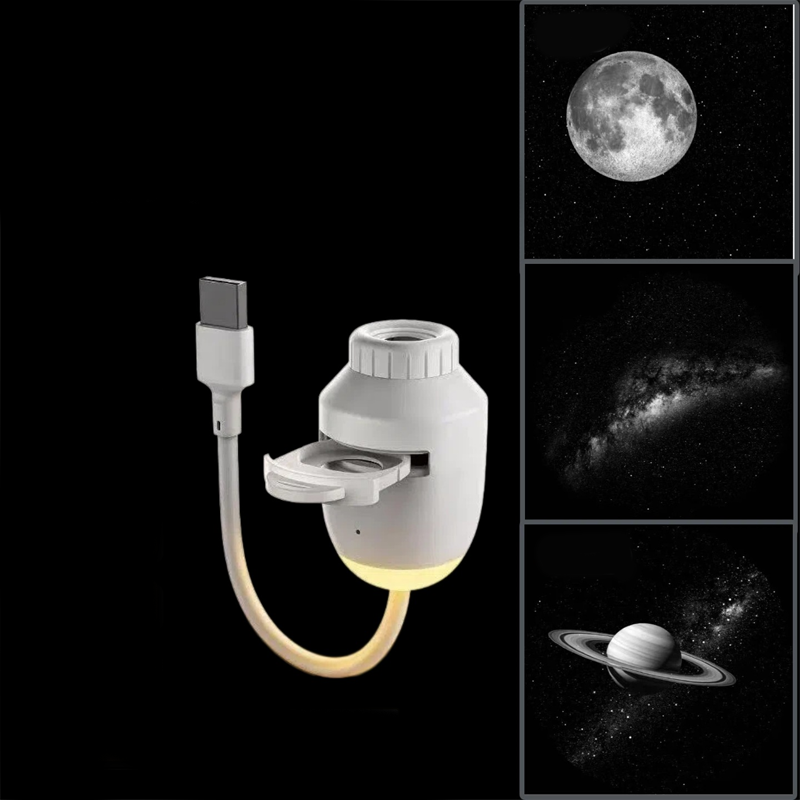 🌌 Proyector Galáctico USB Luz Nocturna | 3 Modulos Intercambiables, 3 Niveles de Brillo, Control Botón/Voz, Ambiente Espacial Inmersivo