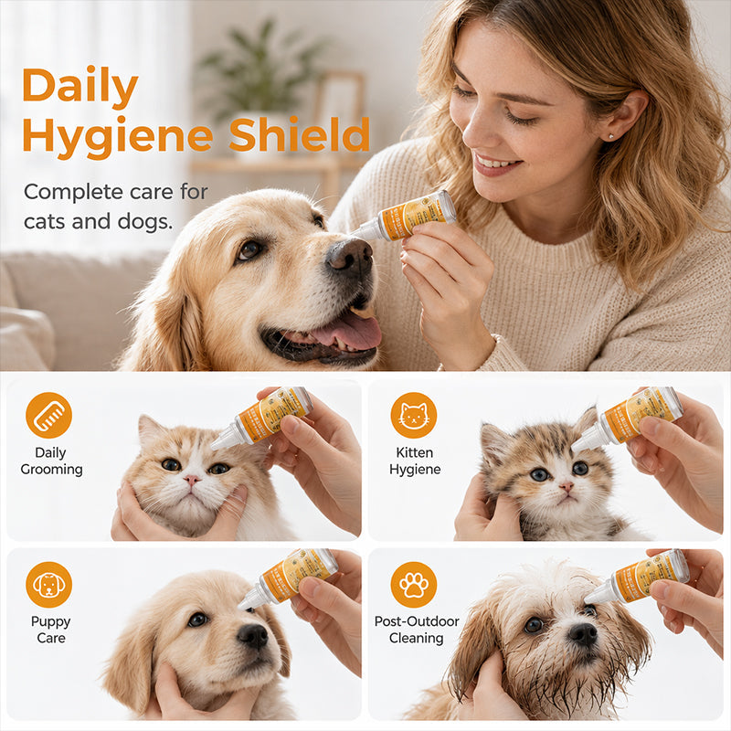 Suave producto para eliminar manchas alrededor de los ojos de mascotas, gotas nutritivas