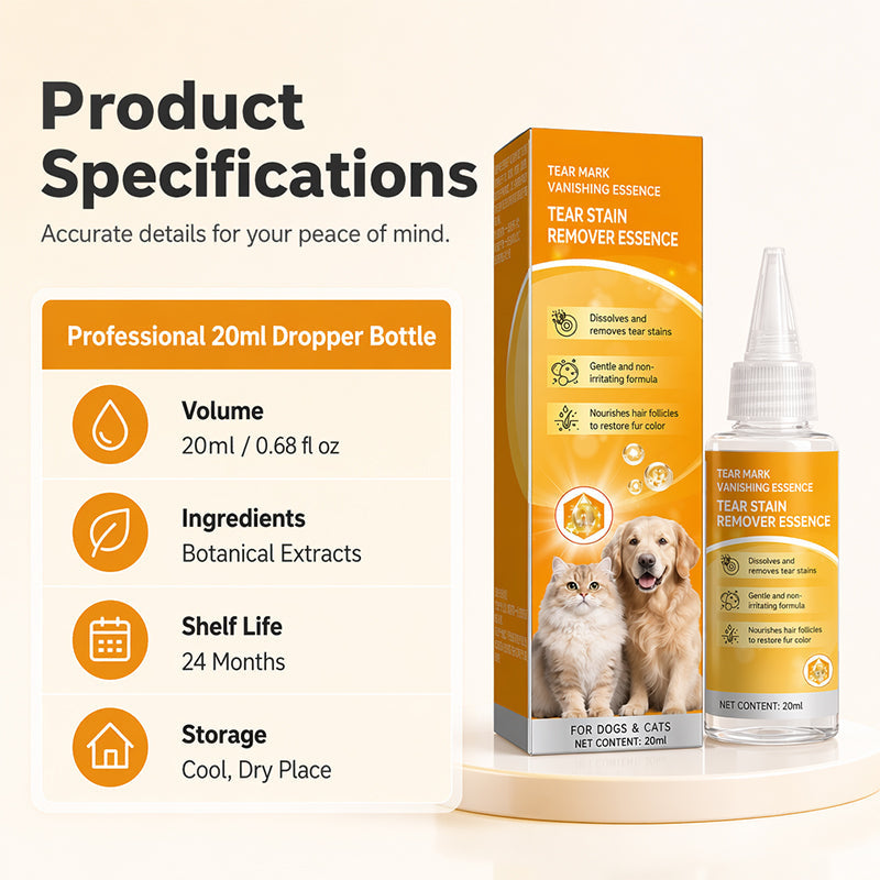 Suave producto para eliminar manchas alrededor de los ojos de mascotas, gotas nutritivas