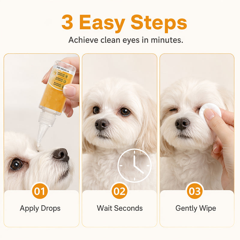 Suave producto para eliminar manchas alrededor de los ojos de mascotas, gotas nutritivas