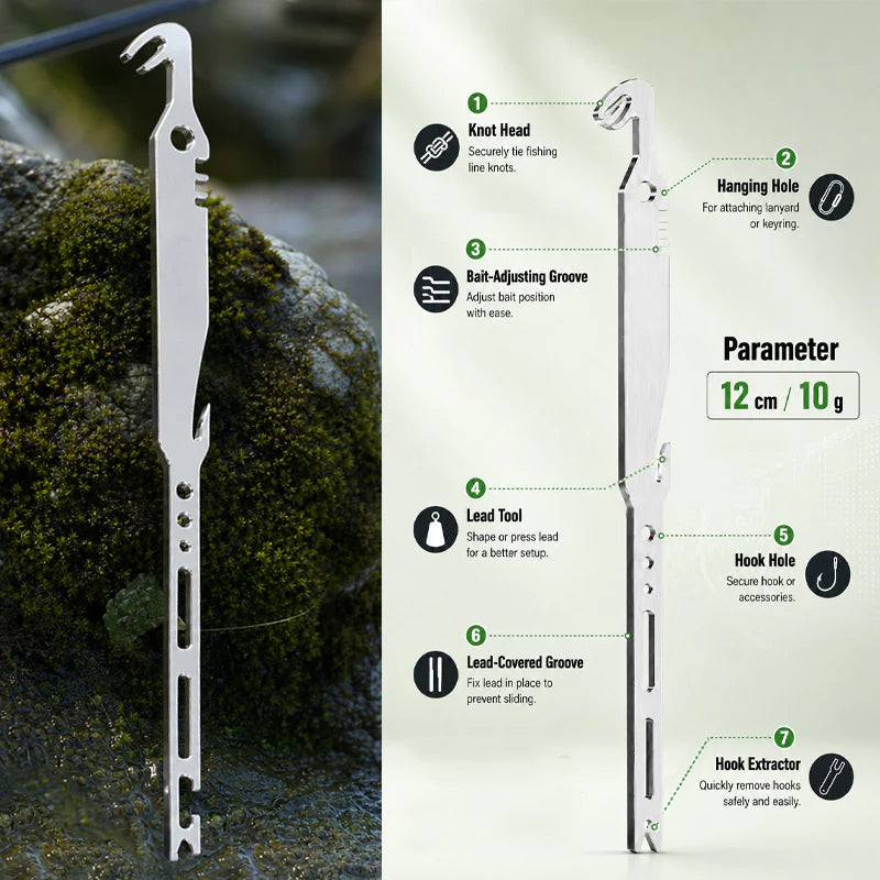 ⏳50% de descuento por tiempo limitado⏰Herramienta multifunción de pesca 6 en 1 de acero inoxidable, extractor de anzuelos y atador de nudos🎣🐟