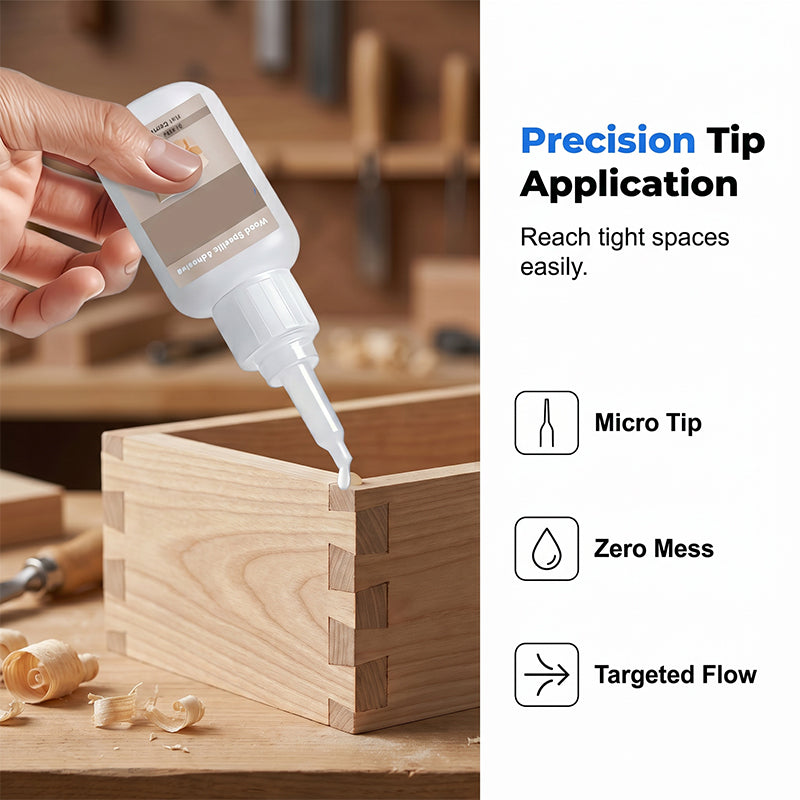 ✨🔧 ¡50% DESCUENTO! Pegamento para madera de adherencia fuerte – reparación resistente para marcos de puertas, sillas y mesas. Boquilla precisa, sin derrames ni desperdicios. Secado rápido, vuelve a usarlo el mismo día. 💪