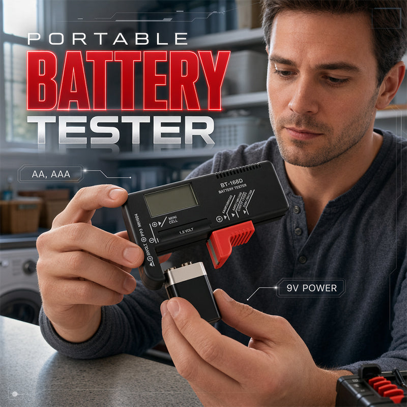 🥳GRAN OFERTA 2026🥳💞¡Más de 50.000 unidades vendidas!📊🔦 ¡50% DE DESCUENTO! Comprobador digital de baterías – Gran pantalla LCD que muestra la carga restante exacta. Compacto y portátil, ¡verifica su estado antes de desecharla! 🧪💪