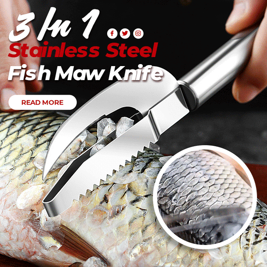 Compra 2, llévate 1 gratis. Cuchillo 3 en 1 para quitar escamas de pescado multifunción.