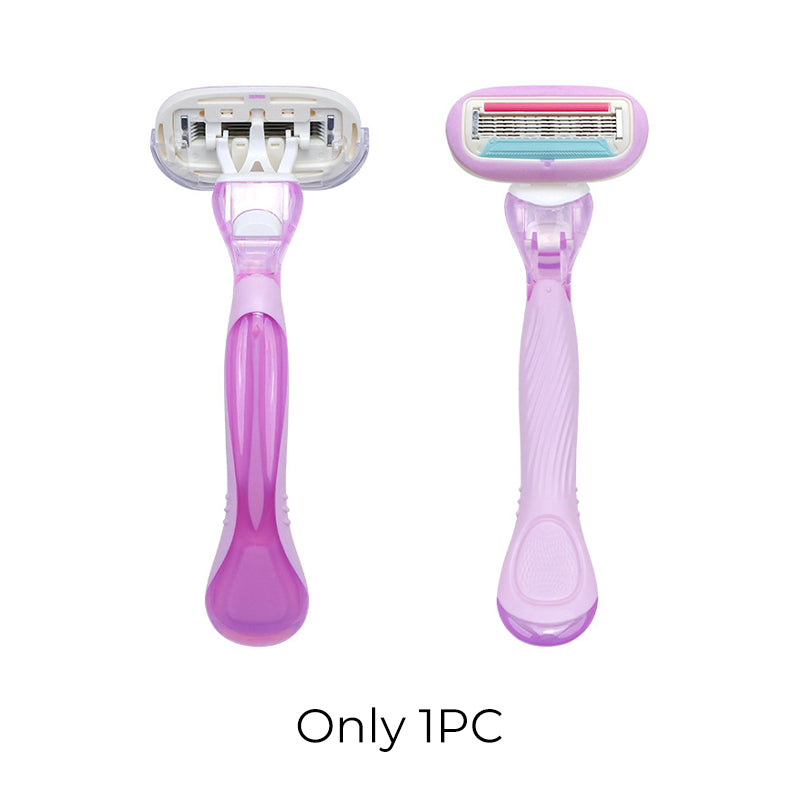 🔥Gran Oferta 50% Descuento🔥 Mango de afeitadora femenina de 5 cuchillas – empuñadura ergonómica antideslizante, compatible con recambios 🪒