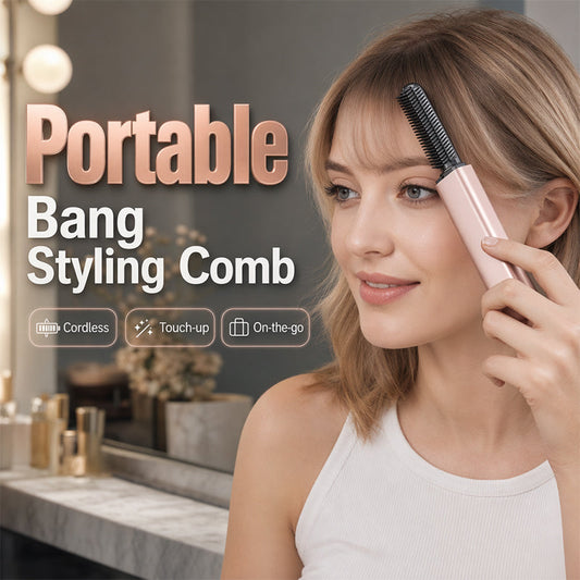 🎁⚡¡Más de 50.000 unidades vendidas! 👩Modela tu cabello en 3 segundos. Crea peinados espectaculares en cualquier momento y lugar. 💁Peine mini para flequillos inalámbrico y portátil